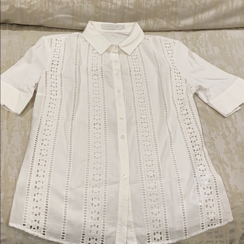 Anne Fontaine Cotton Lace Top